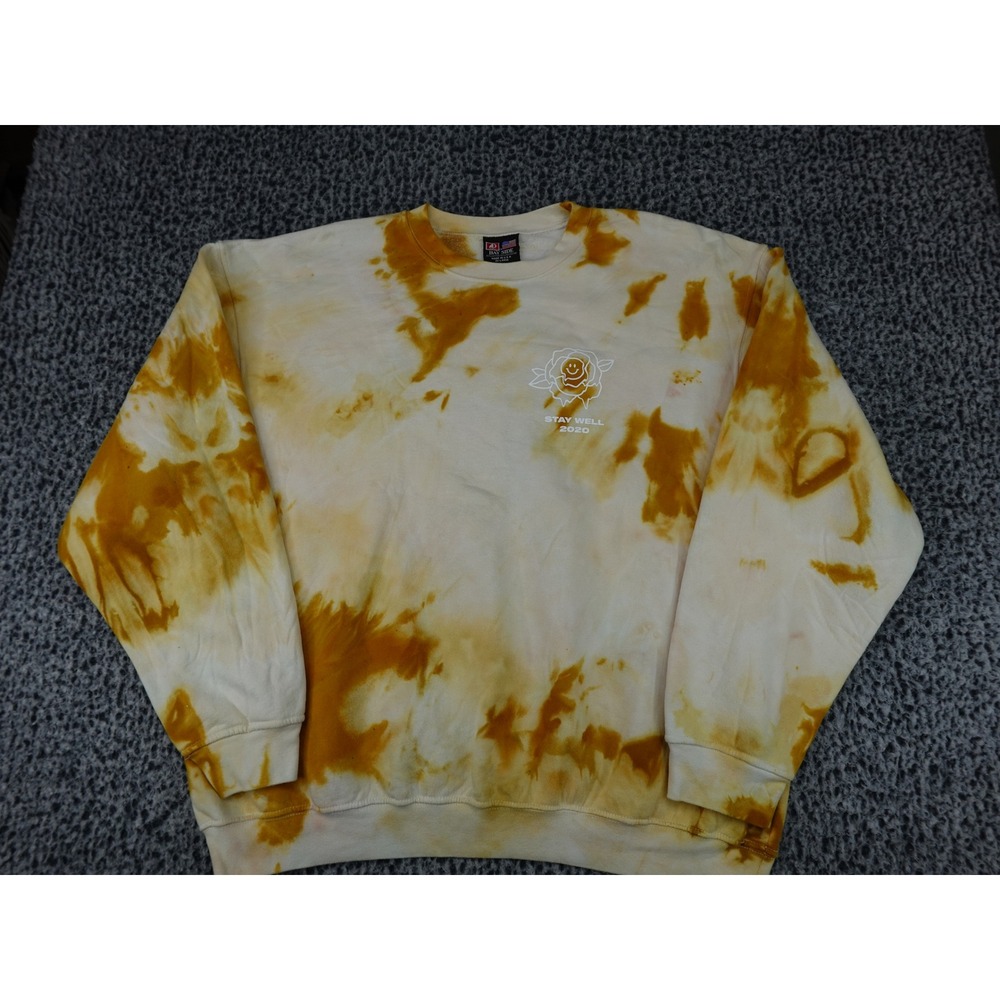 Bayside Sweatshirt Mens 2XL Yellow Tie Dye Stay Well 2020 Steichen Studio